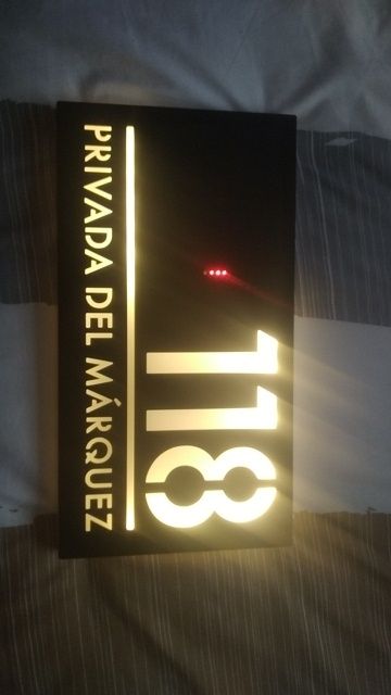 Placa numero casa solar LED