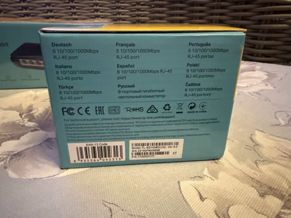 Switch TP-Link TL-SG1008D 8×10/100/1000 MB/s