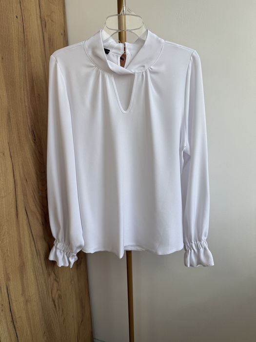 Bluzka damska biała elegancka 3XL