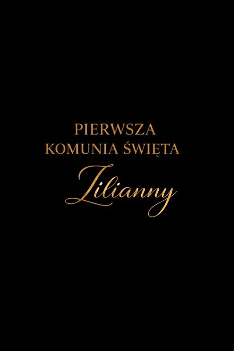 Napis Naklejka Pierwsza Komunia Święta Złota