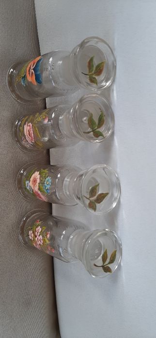 4 frascos vidro de laboratorio pintados a mão para decoração