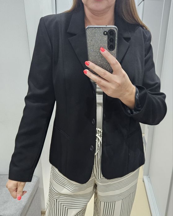 Czarny klasyczny prosty żakiet marynarka Nicole 42 L-xl
