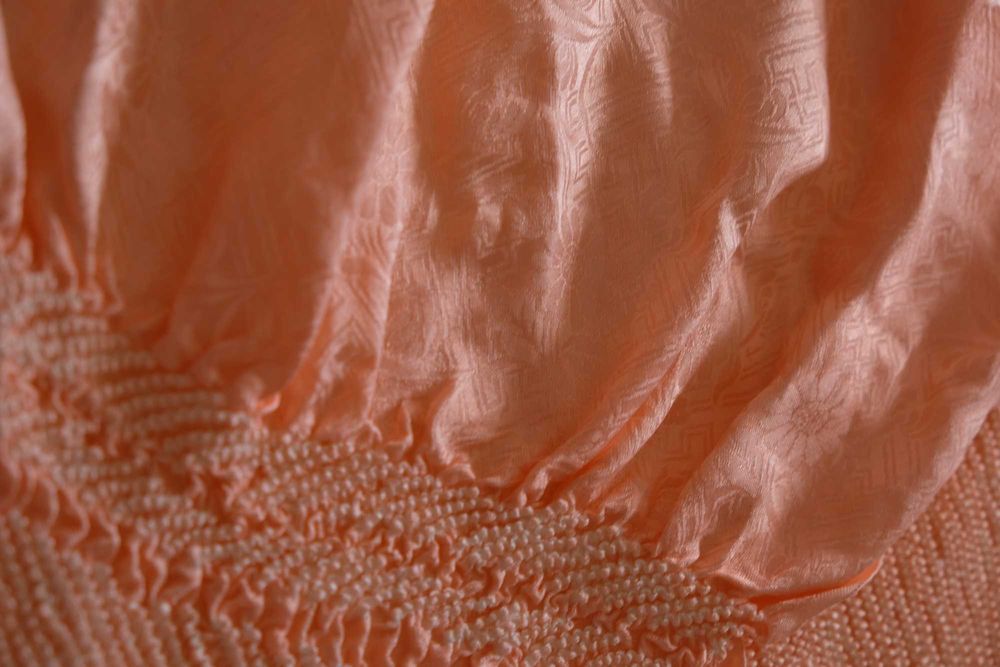 Obiage jedwabna ozdobna szarfa do kimono wykonana metodą shibori