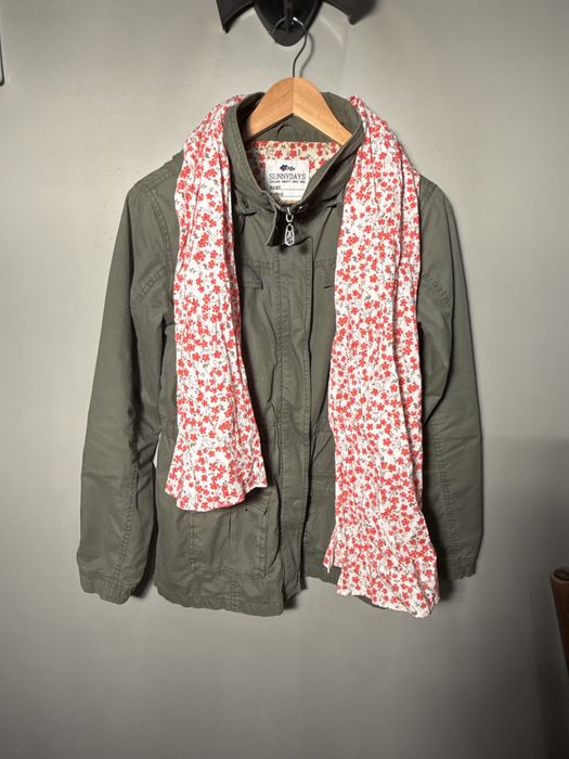 TCHIBO kurtka kolor khaki roz S 158-164 bawełna