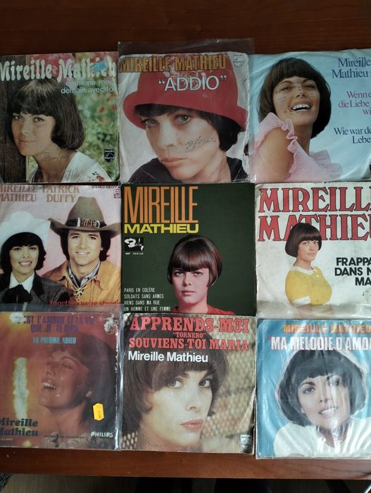 Lote de 9 Singles Mireille Mathieu