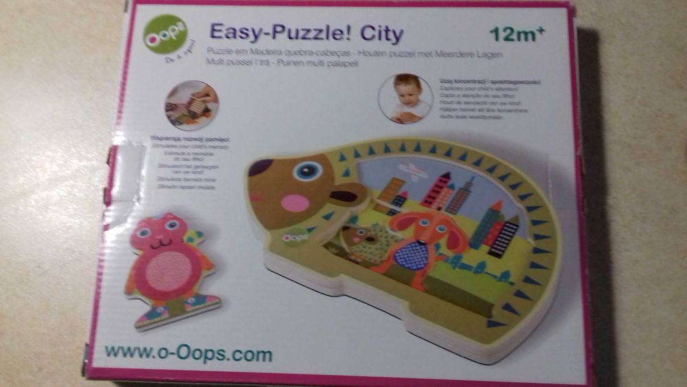 Easy-Puzzle! City Oops ZABAWKI DREWNIANE 12m+