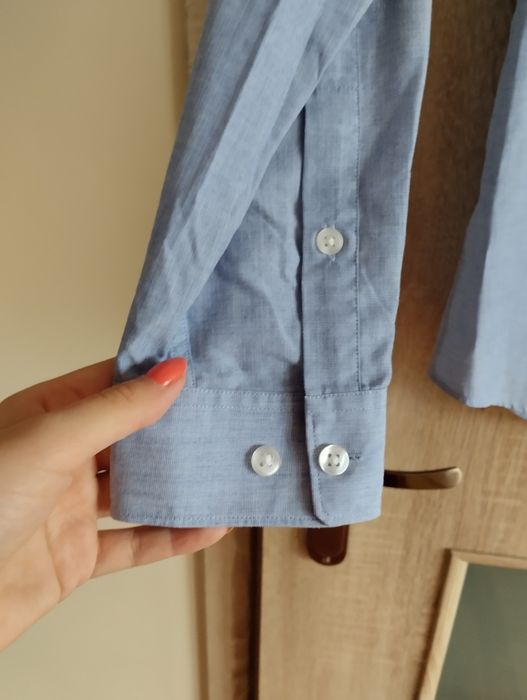 Koszula męska slim fit jasnoniebieska S taliowana elegancka H&M