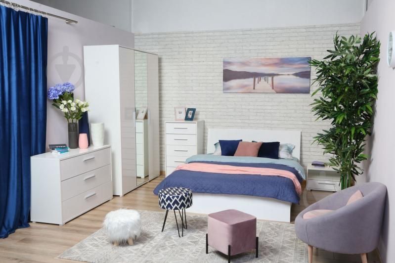 Шафа Embawood Mirina 3-дверна 2270х1510х585 мм білий / білий лак