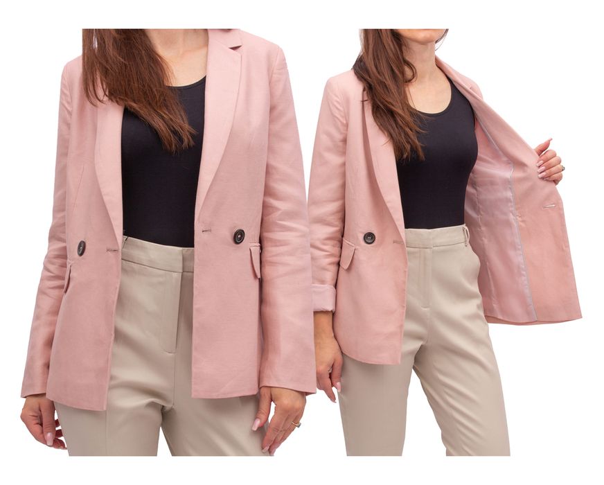 Marynarka Damska Żakiet Damski Lniany Elegancki 52