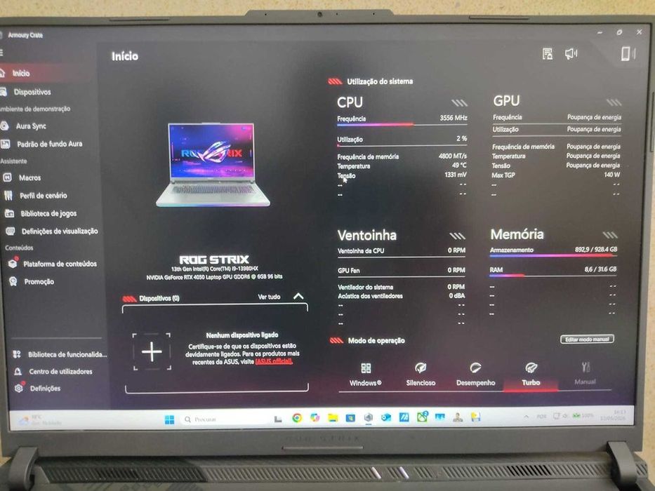 Portátil asus rog strix potente