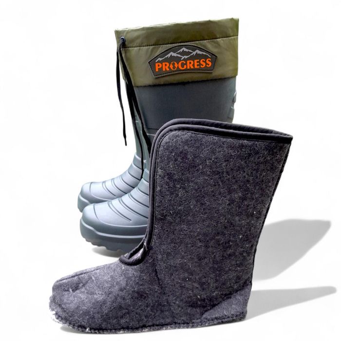 Чоловічі рибацькі чоботи з хутряною вставкою.