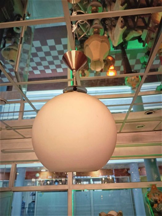 Candeeiro Tecto Globo Vidro Branco