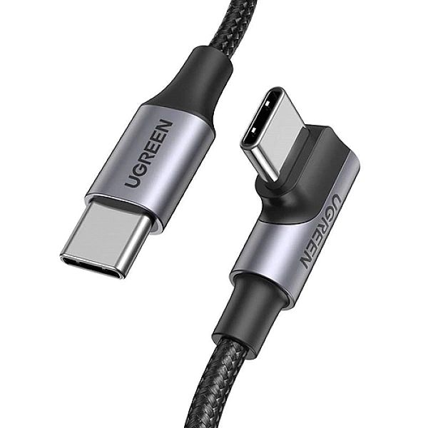 Kabel Ugreen US334 USB-C 2.0 (kątowy) / USB-C 2.0 (prosty) 100W PD 1 m