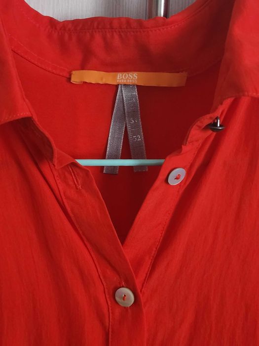 "Hugo boss" червона сукня-сорочка з 100% шовку