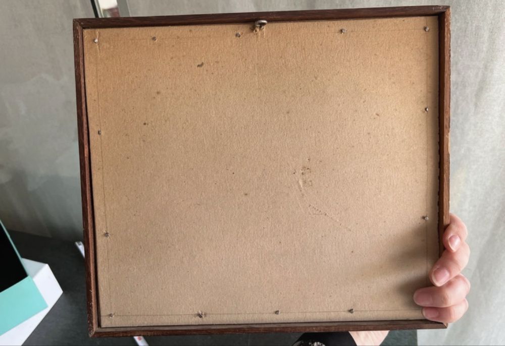 Quadro vintage pintura óleo espátula tons azuis estilo europeu
