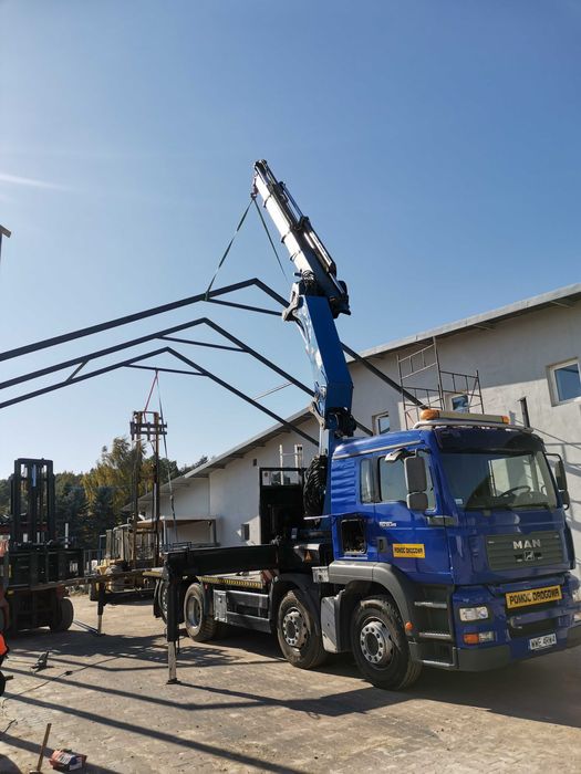 Usługi dźwigowe HDS , transport gabarytowy niskopodwoziem