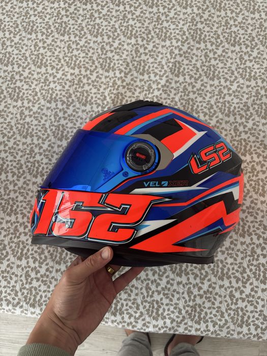 Capacete LS2 FF358 VELOXER azul/laranja
