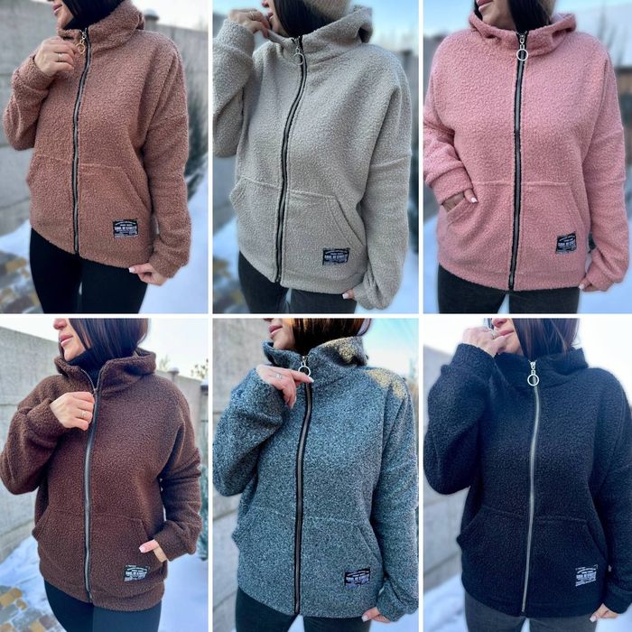 Жіноча кофта-куртка з капюшоном Букле-Баранчик 
Оплата на рахунок ФОП