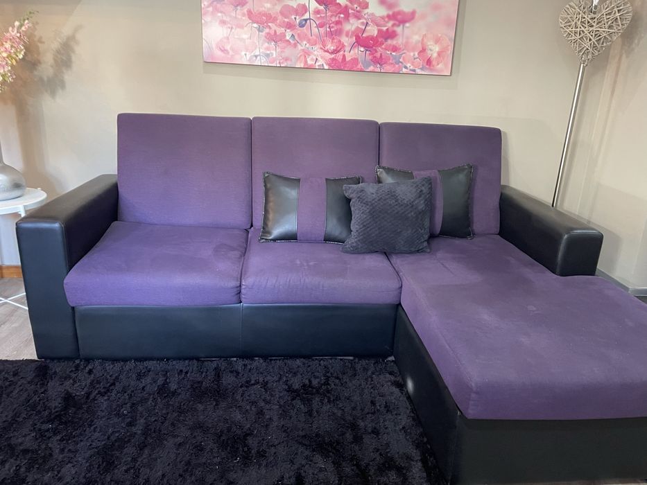 Sofá c/ chaise longue lilás