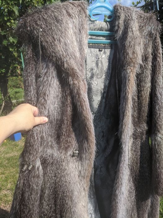 Шуба натуральна, нутрія срібна