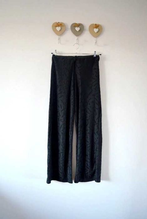 Spodnie wzorki szerokie nogawki M 38