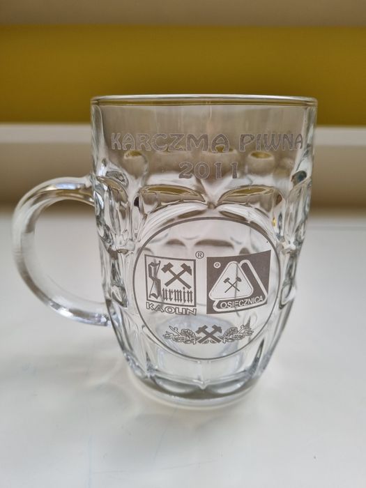 Szklany kufel barbórkowy