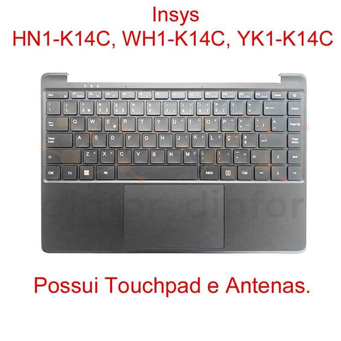 Palmrest Keyboard Top Case Cover for Insys HN1-K14C, WH1-K14C, YK1-K14C64284347001859120