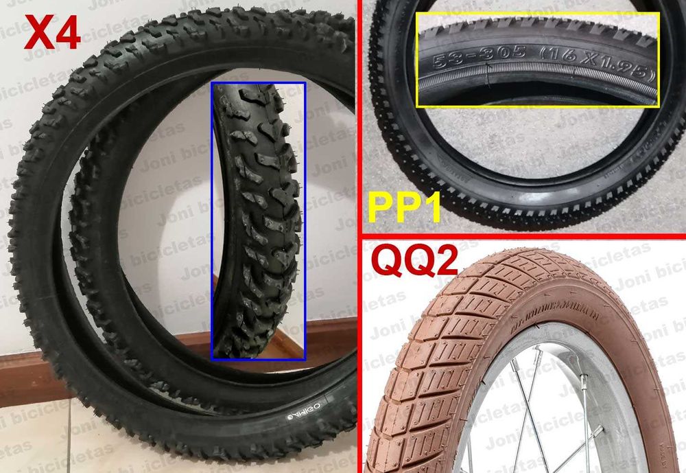 Rodas, pneus e câmaras de bicicleta (roda 20 e 16)