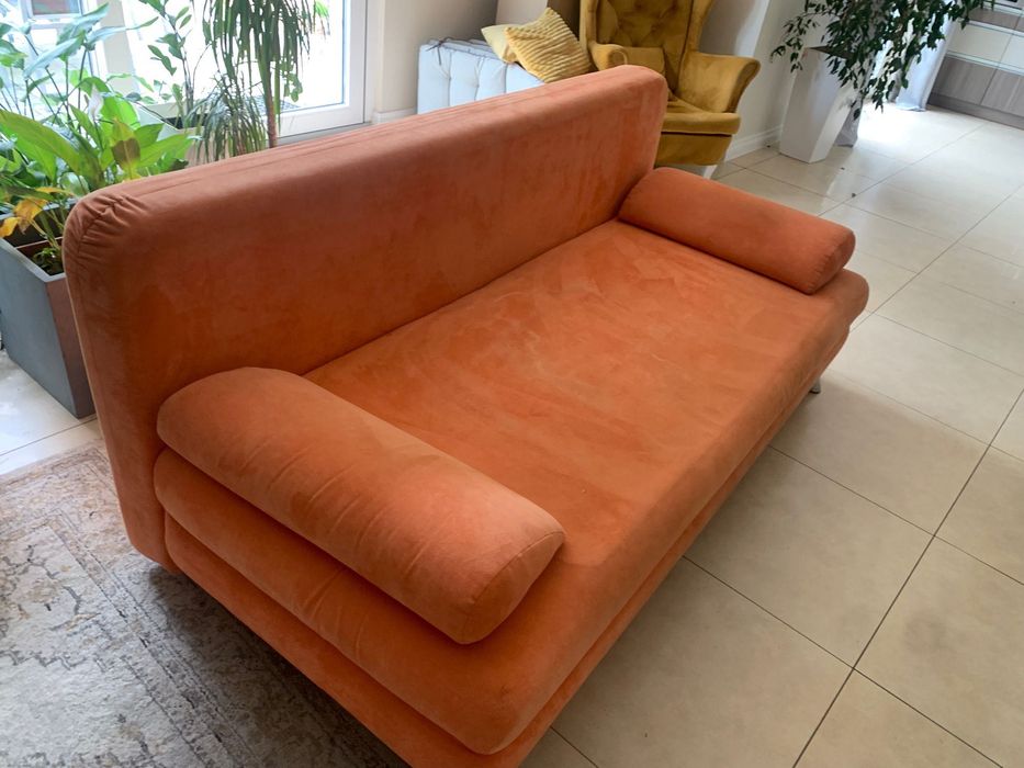 Sofa rozkładana pomarańczowa