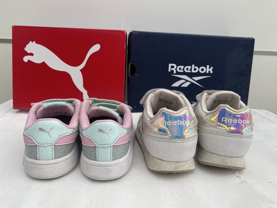 Tenis Reebok Perola e Puma Glitter menina 23