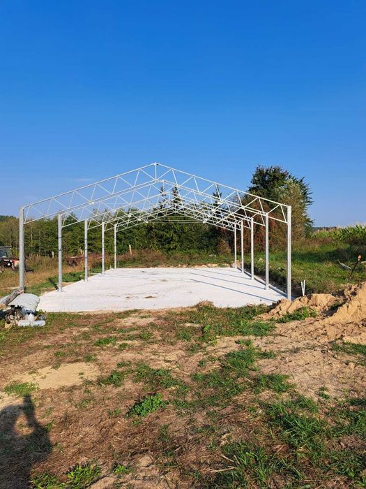 Nowa KONSTRUKCJA WIATA OCYNKOWANA 8x6.5m Garaż Magazyn Hala Rolna