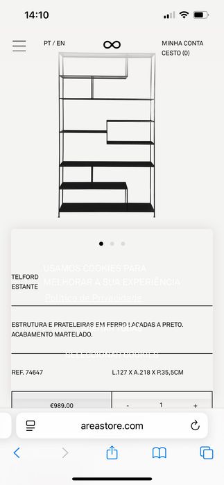 Estante preta areastore