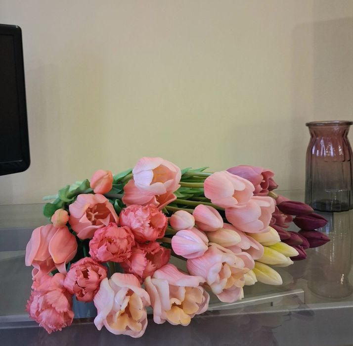 Тюльпани Білі,Рожеві,Бордові,Квіти.Латексні .Штучні