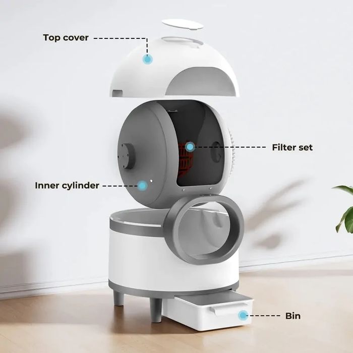 Kuweta samoczyszcząca dla kota inteligentna smart wifi aplikacja 60l