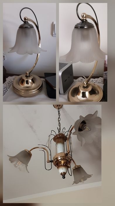 Conjunto quarto 3 candeeiros 2 mesa 1 teto