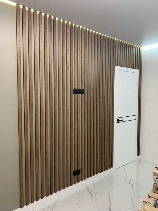 ЦІНА ТОП! Дерев'яна панель в кімнату 3д. Рейка акустична