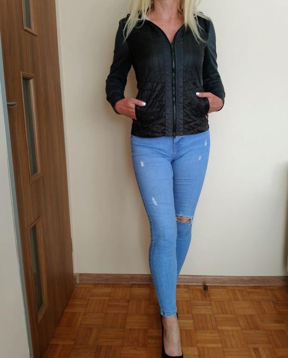 CUDNY zestaw ORYGINALNA bluza ciemnoszara+ spodnie niebieskie jeans SM