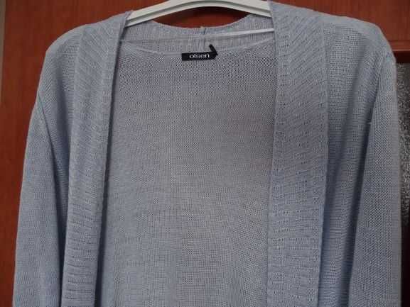 OLSEN Długi sweter damski, kardigan rozm. 40