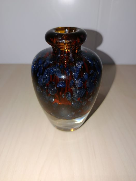 Vaso em Vidro Artístico Italiano – Crisalcor – Peça Soprada e Assinada