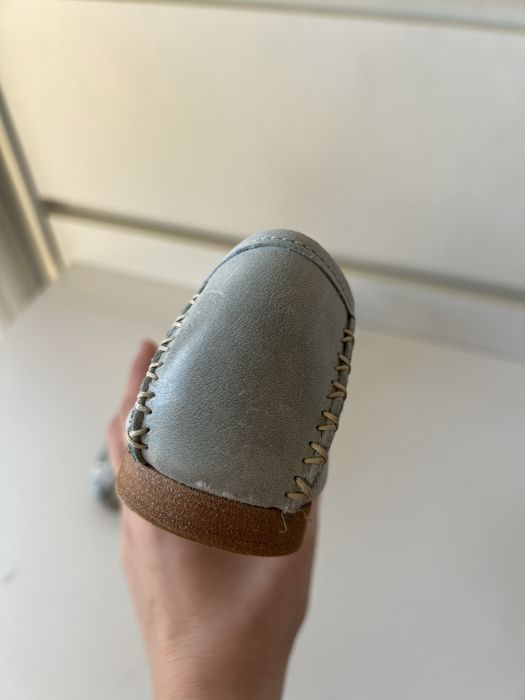 Skórzane baleriny Maciejka miętowe nowe