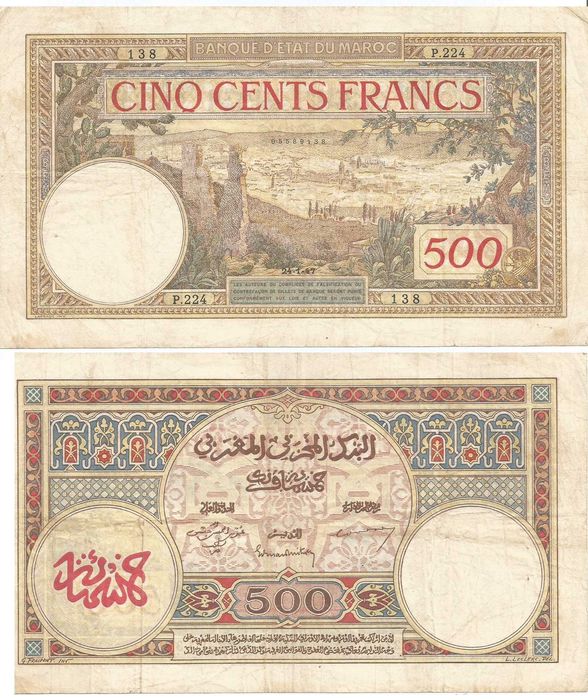 Notas Marroquinas e Francesas