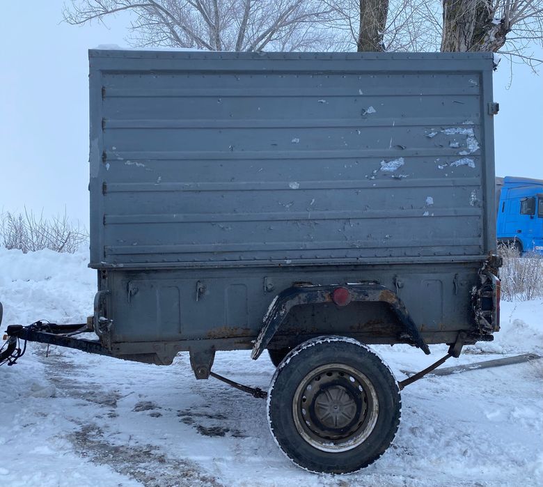 Прицеп - СИЛАЧ - с будкой, рессоры + пружины, до 1300кг, КРАЗ-8138, 1800х1300х1300