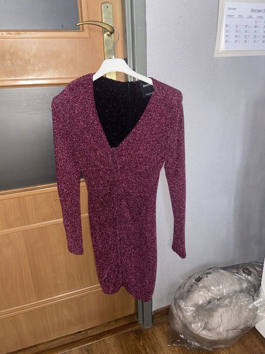 Brokatowa Sukienka Bershka S Viral Hit Sylwester Impreza Święta