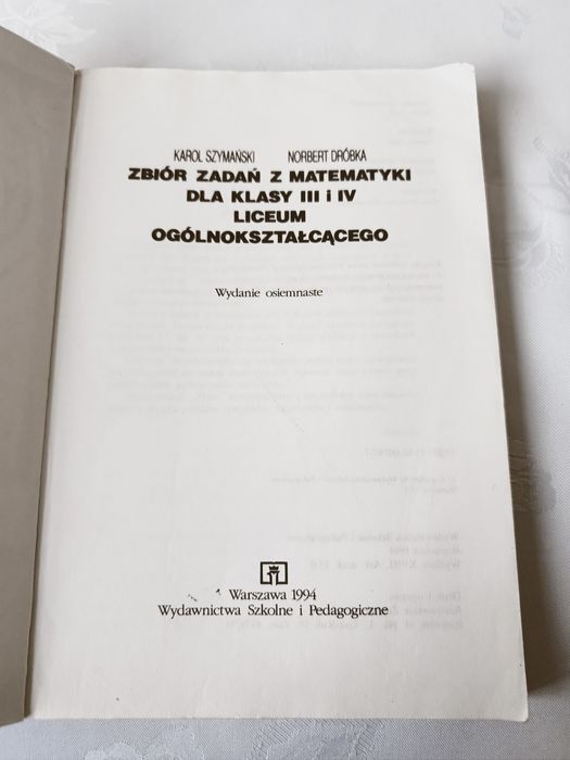 Zbiór zadań z matematyki klasa 3 i 4 LO