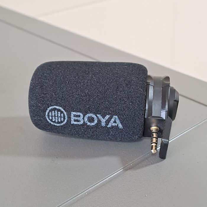 Microfone BOYA BY A7H - P/ telemóvel  e Tablet (jack 3,5 mm)