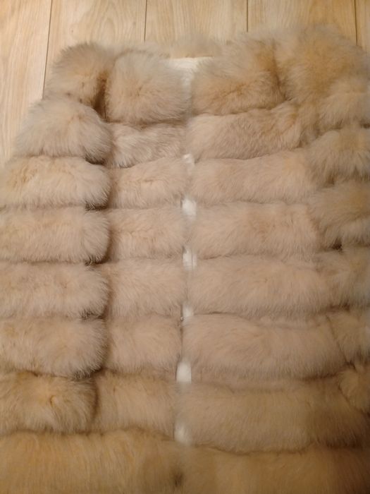 Futro beżowe naturalny lis