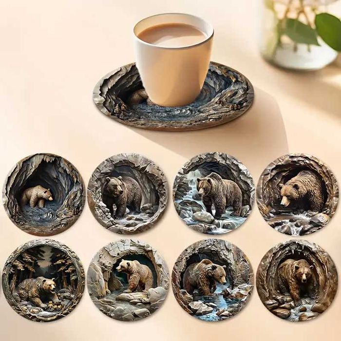 Підставки під чашки  дерев'яні, комплект 8 штук