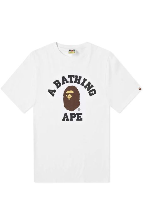 Футболка Варе A Bathing Ape White College T-Shirt Бейп Оригинал