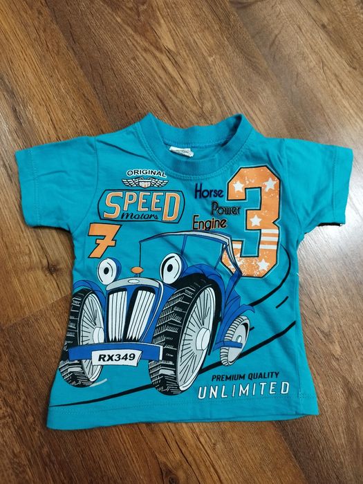 Koszulka, bluzka dla chłopca R.74 auto zieleń