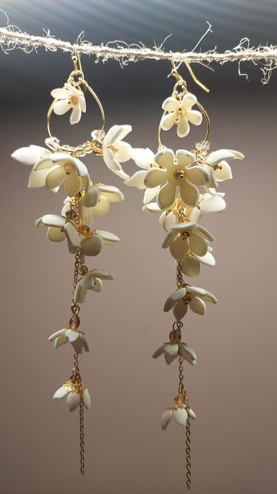 Dlugie Kolczyki z kwiatami